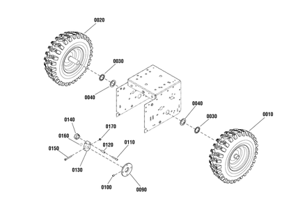 Wheels And Tires Group Diagram and Parts List for 1695864-18-2852-31 2010 Briggs and Stratton Snow Blower